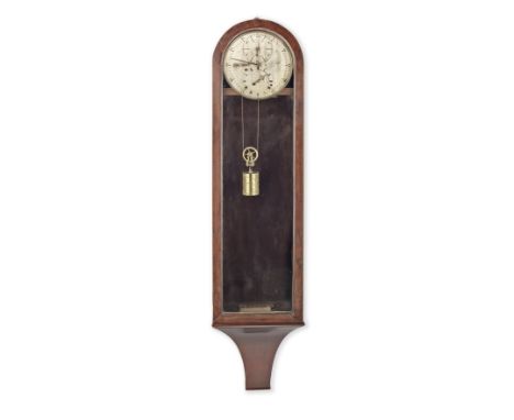 A large late 19th century and later mahogany wall regulatorthe dial signed H. Hirsch, Bayswaterthe arched rectangular case wi