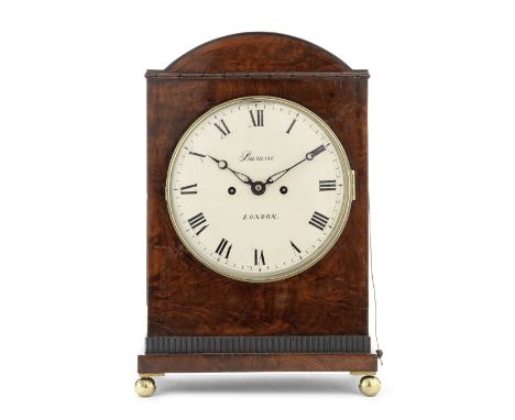 An early 19th century mahogany and ebony strung bracket clock with pull repeatthe dial and movement signed Barwise, Londonthe