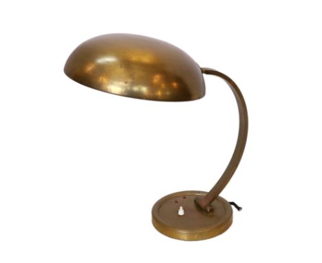 A Mid Century Bauhaus desk lamp by Egon Hillbrand, base diameter 20cm, shade diameter 29cm, height 47cm
***CONDITION REPORT**