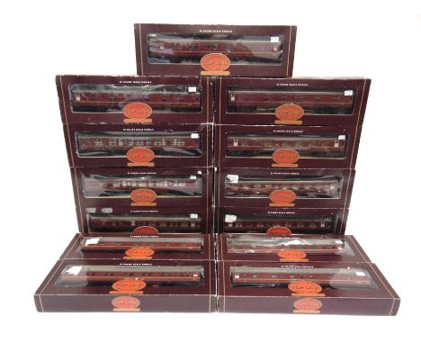 [OO GAUGE]. THIRTEEN HORNBY B.R. MK I COACHES  comprising four composite, one brake, two buffet, and six sleeper, each in lin