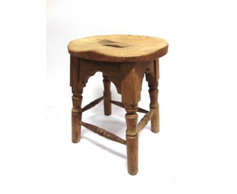 A GREAT WESTERN RAILWAY STOOL  the underside stamped 'G W R', 48.5cm high (the legs shortened). 