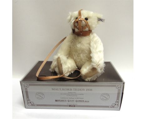 A STEIFF COLLECTOR'S TEDDY BEAR, 'MUZZLE BEAR 1908'  cream, limited edition 2505/6000, with certificate of authenticity, 35cm