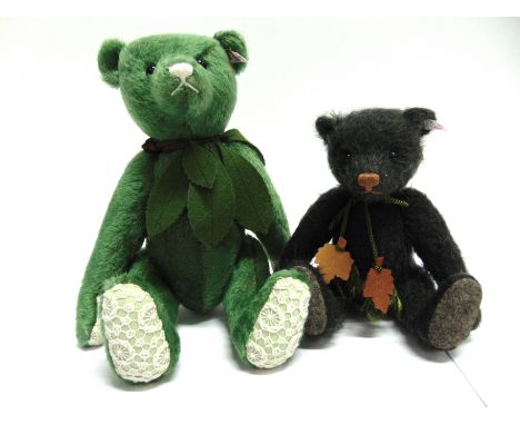 TWO STEIFF COLLECTOR'S TEDDY BEARS  comprising 'Chestnut' (Steiff Club Edition 2014), green, limited edition no.1396, with ce