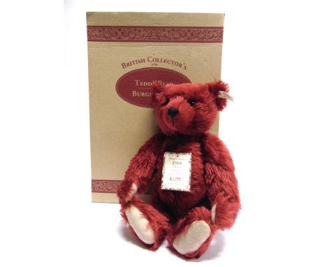 A STEIFF COLLECTOR'S TEDDY BEAR, 'TEDDY BEAR BURGUNDY 40'  (for British Collector's, 1998), burgundy, limited edition 1026/30