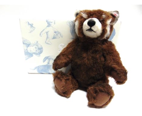 A STEIFF COLLECTOR'S TEDDY BEAR, 'RED PANDA TED'  reddish brown and white, limited edition 41/2000, with certificate of authe