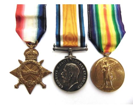 A GREAT WAR TRIO OF MEDALS TO SECOND LIEUTENANT W.S. COLE, ROYAL FUSILIERS  comprising the 1914-15 Star (13363 L.Sjt. W.S. Co