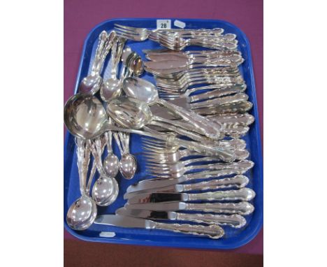 A Six Setting Canteen of Oneida Silver Plated Cutlery, including fish knives an forks, ladle, serving spoons etc :- One Tray 