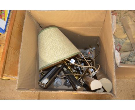 A box of light fittings etc. 