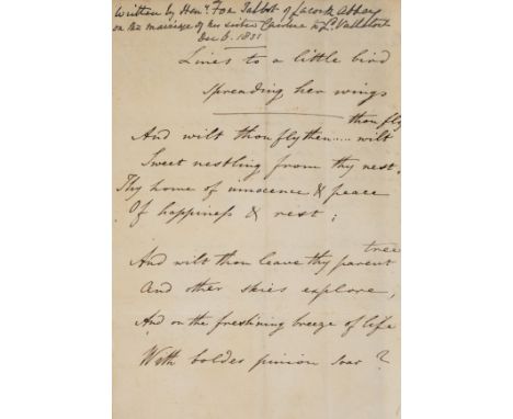 Fox Talbot (William Henry) Legendary Tales, in verse and prose, first edition, the author's half-sister's copy inscribed "Hen
