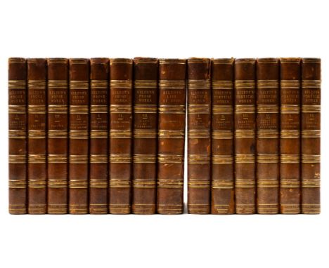 Milton (John) The Poetical Works, 6 vol., engraved portrait frontispiece, vol. 1 with 6ff. manuscript notes in contemporary h
