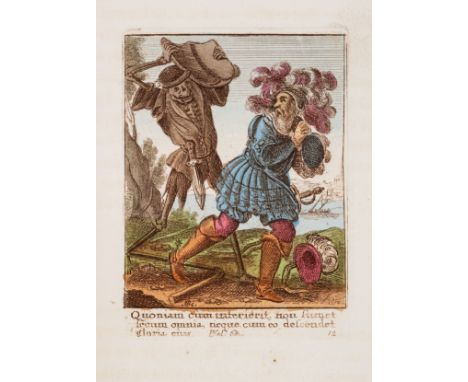 Holbein (Hans) The Dance of Death, 31 hand-coloured engraved plates after W. Hollar, 2 engraved portraits, engraved armorial 