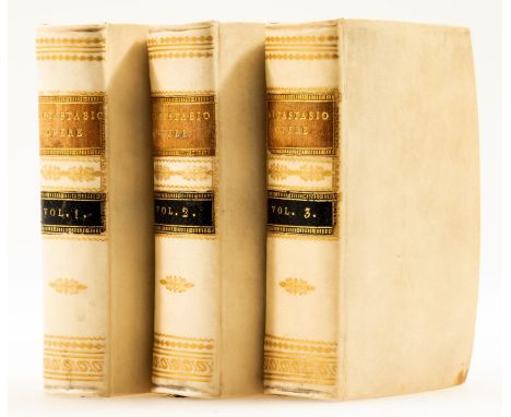 Metastasio (Pietro) Opere , 3 vol., engraved portrait frontispiece, engraved vignettes to titles, bookplates, attractively bo