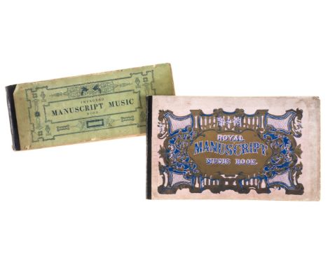 NO RESERVE Music manuscripts.- 2 booklets with printed staves and manuscript musical notation, original cloth-backed printed 