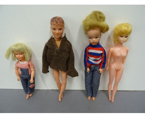Four circa 1960's dolls to include Patch made in Hong Kong, made in England Sindy in original outfit etc