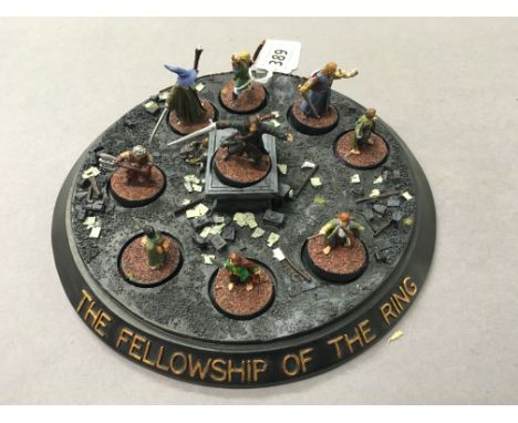 Games Workshop Lord of The Rings The Fellowship of the Ring display stand complete with set of nine figures