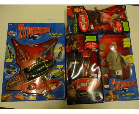 Three Vivid Imaginations Carlton Talking Action figures to include Thunderbirds The Hoof and Captain Scarlet x 2 (Scarlet and