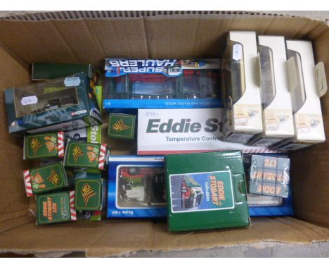 Eight boxed Eddie Stobart die-cast vehicles including Corgi, Atlas, Saico etc, plus Corgi toys 5 pack, five Eddie Stobart ted