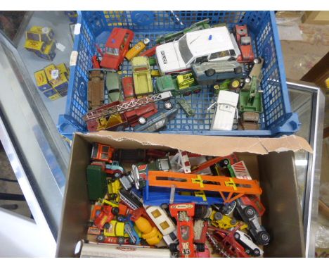 Collection of vintage play worn diecast vehicles to include Dinky, Corgi, Matchbox etc