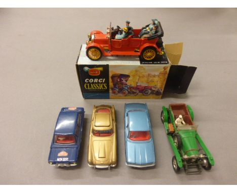 Group of five diecast vehicles to include Corgi James Bond Aston Martin DB5 with one ejector figure etc