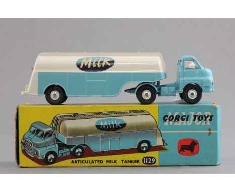 Boxed Corgi Major 1129 Articulated Milk Truck with inner box packaging, diecast excellent and complete with decals (showing s