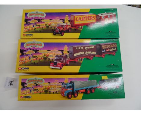 Three boxed Corgi The Showmans Range vehicles to include 15901 Anderton & Rowland's, 16501 Carter's Steam Fair and 27602 Bill