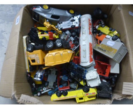 Quantity of playworn die-cast vehicles to include Matchbox, Mattel, Hot Wheels etc
