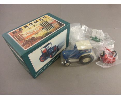 Boxed Clockwork Hanomag R40 by Handelshaus Gollnest & Kiesel KG plus 3 x Britains agricultural vehicles and implements to inc