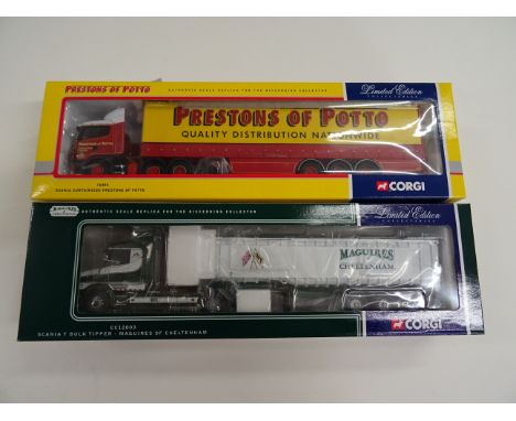 Two boxed Corgi Ltd Edition 1:50 scale commercial vehicles to include; CC12803 Maguires of Cheltenham, 76404 Prestons of Pott