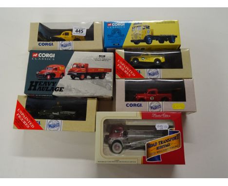 Seven boxed Corgi commercials to include Heavy Haulage 31006 Wynn's, Vehicles from Corgi x 4, Road Transport Heritage CC60307