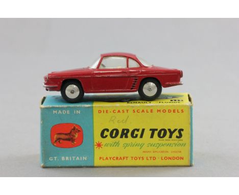 Boxed Corgi 222 Renault Floride in dark red with cream interior, diecast excellent and gd box