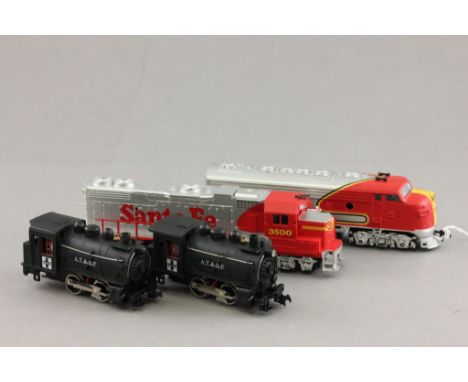 Four American Rail HO scale Life Like locomotives to include Santa Fe x 2 and AT&SF x 2