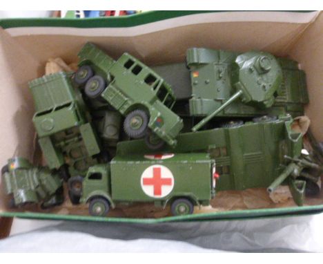 Collection of 15 Dinky diecast military vehicles in good play worn condition