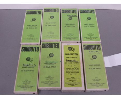 Eight boxed HW Subbuteo teams to include; Arsenal, Portsmouth, Liverpool, Celtic, Derby, Man City, Sunderland, plus ref. 21 i