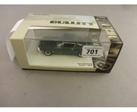 Boxed Minichamps 1:43 scale diecast model Ford Mustang "Bullitt" 1968  in unused condition     