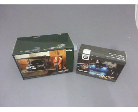 Two boxed James Bond 007 collectors model vehicles to include 1:43 scale The World Is Not Enough BMW Z8, 1:18 scale Tomorrow 