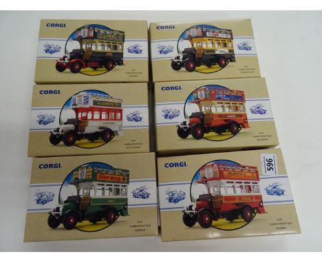 Six boxed Corgi diecast Classic Public Transport vehicles to include; 96994, 96991, 96996, 96993, 96992, 96989 all in unused 