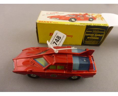 Original boxed Dinky diecast Spectrum Patrol Car 103 with jet engine sound car light playworn, box with light wear      