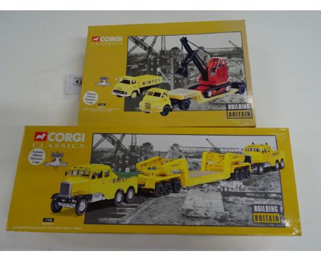 Two boxed 1:50 Corgi Building Britain 'Wimpey' commercial sets to include 31008 and 17702 both excellent with certificates