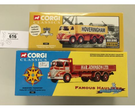 Boxed Corgi diecast Classics Building Britain vehicle 1:50 scale 14401 Hoveringham, plus corgi Classics Famous Hauliers 14001