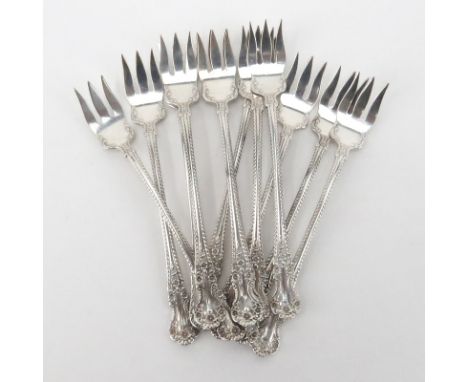 Twelve Forks, Eleven (11) Gorham "Buttercup" Sterling Silver Oyster Forks and One (1) Bailey Banks and Biddle Stirling Oyster