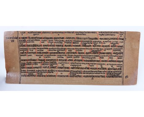 Seventy Seven (77) Antique or Later Indian Leaves Manuscript. Each sheet has been laminated and features several lines in San
