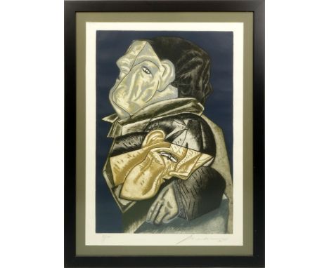 Jose Luis Cuevas, Mexican (1933) Color lithograph "Caja China II". Signed lower right in pencil, numbered 81/150 lower left. 