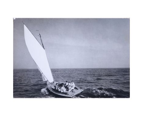Mark Shaw, American (1922-1969) Gelatin silver print "The Kennedy Family sailing on Nantucket Sound, 1959". This image is inc