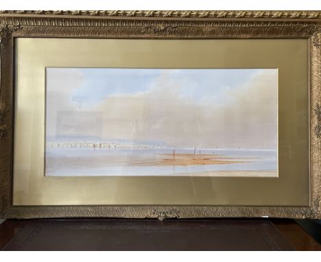 ART - G MILLER - SEASCAPE AT SUNSET FRAMED AND GLAZED WATERCOLOUR&nbsp;
74x44cm including frame and mount. (Please see our te