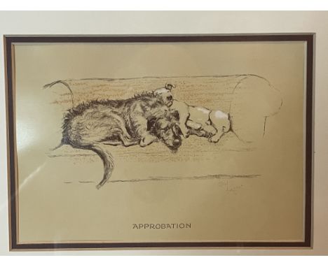ART - CECIL ALDIN - DOG PRINT - APPROBATION
A print of 2 dogs titled Approbation by Cecil Aldin. Good condition, badly framed
