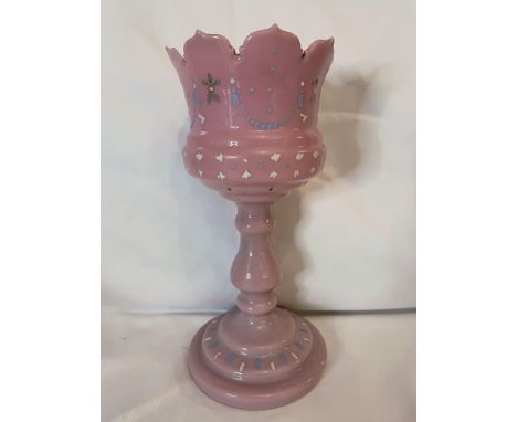 &nbsp;19th CENTURY PINK BOHEMIAN GLASS LUSTRE
A 19th century Pink Bohemian Glass Lustre. Single lustre, no lustres hanging fr