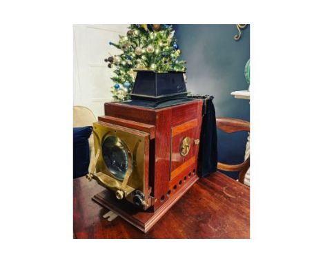 19th CENTURY MAHOGANY &amp; BRASS MAGIC LANTERN PROJECTOR
A smart Victorian magic lantern in good order with original black v