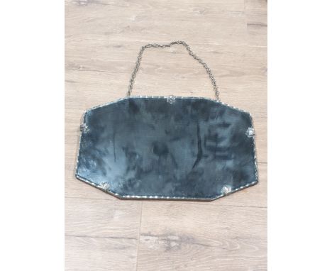 VINTAGE ART DECO FRAMELESS MIRROR 34CM BY 22CM