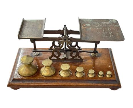 Set of postal scales and weights.