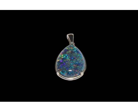 Boulder opal sterling silver mounted pendant.
